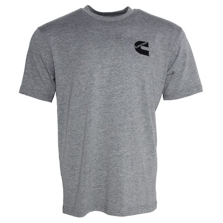 CUMMINS Unisex T-Shirt Short Sleeve Sport Gray Cotton Blend Tagless Tee - Medium CMN4767